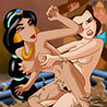 Naked Jasmine and Belle fighting